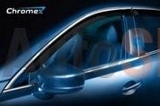 Дефлекторы боковых окон (ветровики)  CHROMEX   с хром. молдингом BMW X5 II (Е70) 2006-2013, 4 шт.
