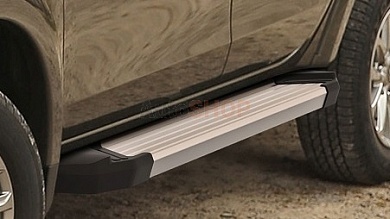 Порог - площадка RIVAL "Silver" для Mazda CX-5 2011-2015-