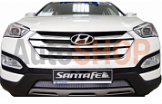 Защита радиатора для Hyundai Santa Fe 2012-> хромированная
