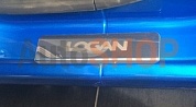 Накладки на пороги с логотипом для Renault Logan 2014-
