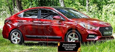 Молдинги на двери Hyundai Solaris седан 2017-