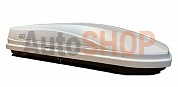 Автомобильный бокс на крышу Магнум 330 (белый, тиснение карбон) (1850х600х420)