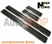 Накладки на пороги  NataNiko с логотипом для Volkswagen Golf 6 5D (2008-)