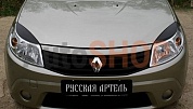 Накладки на передние фары (Реснички) для Renault Sandero 2009-2013/ Renault Sandero Stepway 2009-2013